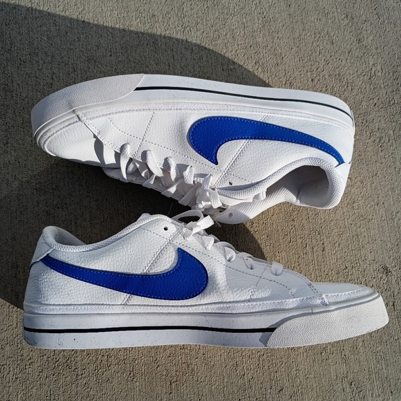 Nike Other - Nike Court Legacy Men's White and Blue Sneakers Size 9.5 Women's 11